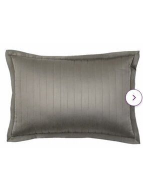 Ann Gish Silk Charmeuse Gray Pillow Sham Cover With Insert Channel 20x26 New!